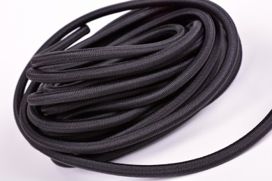 černé gumové lano - 8mm průměr